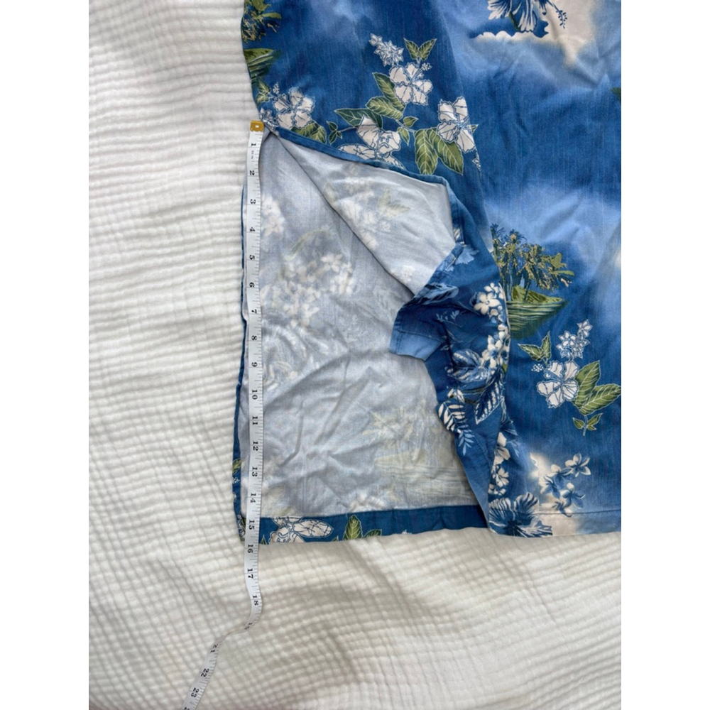Women's Marsh Landing Blue & White Tropical Floral Maxi Dress S Rayon - Picture 9 of 12